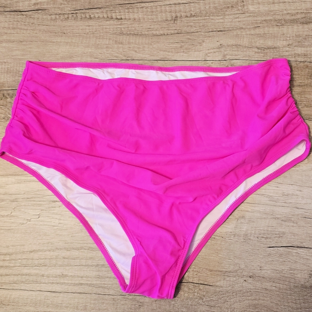 Vibrant Pink High-Waisted Bikini Bottom